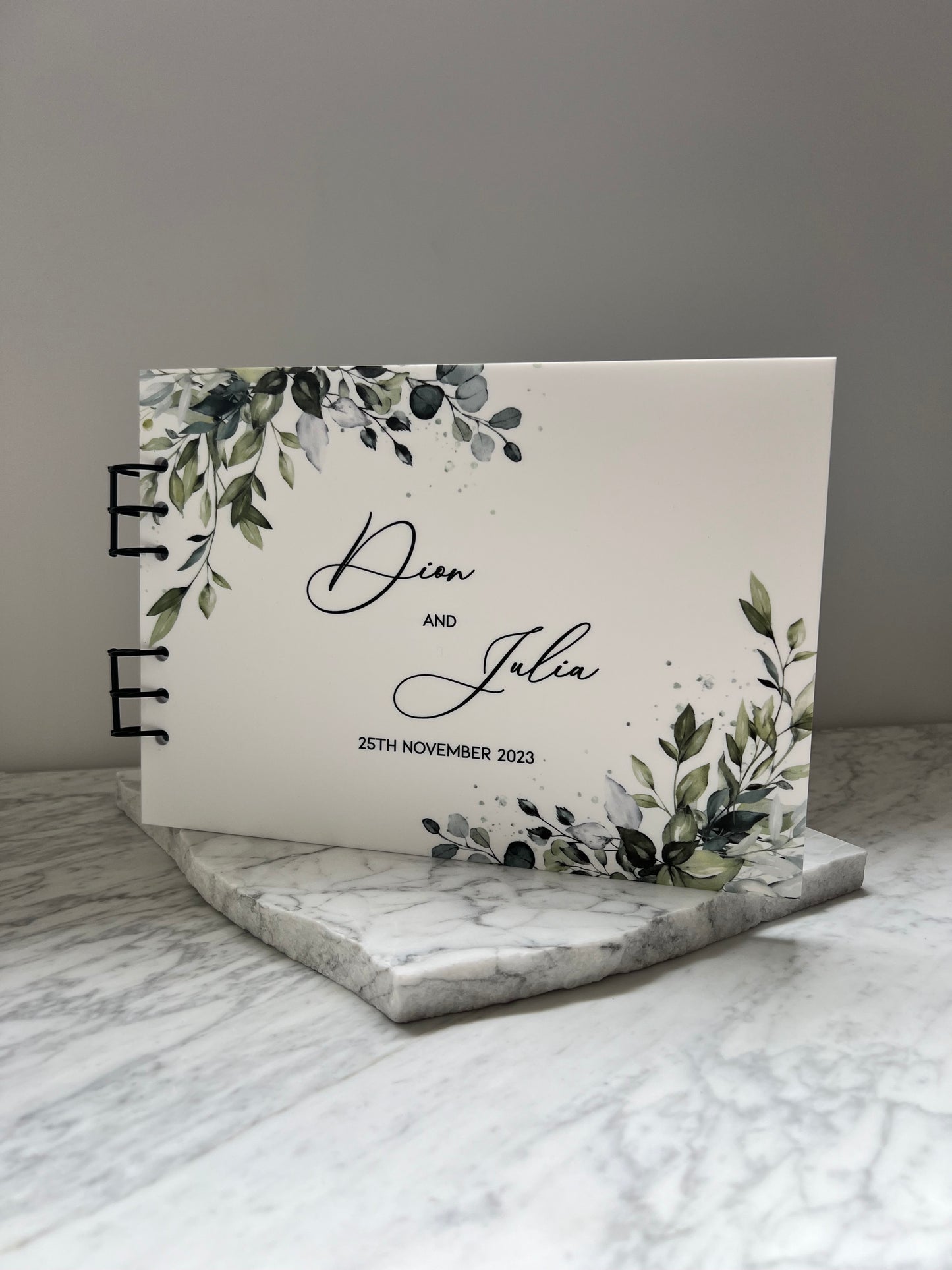 Floral Printed Acrylic Guest Book