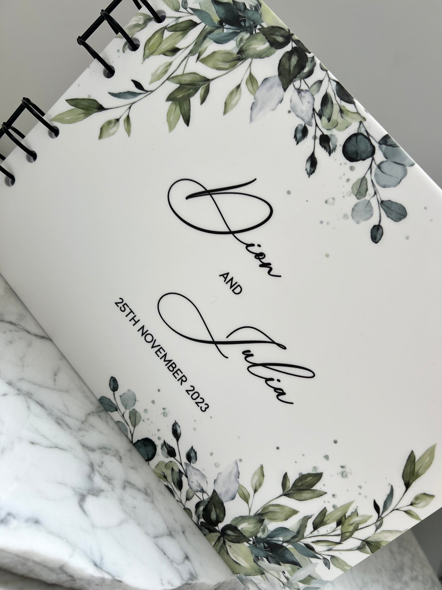 Floral Printed Acrylic Guest Book