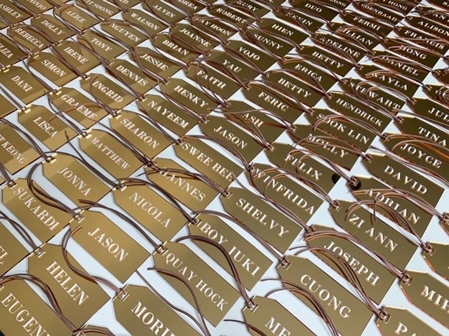 Gold Mirror Acrylic Luggage Tag