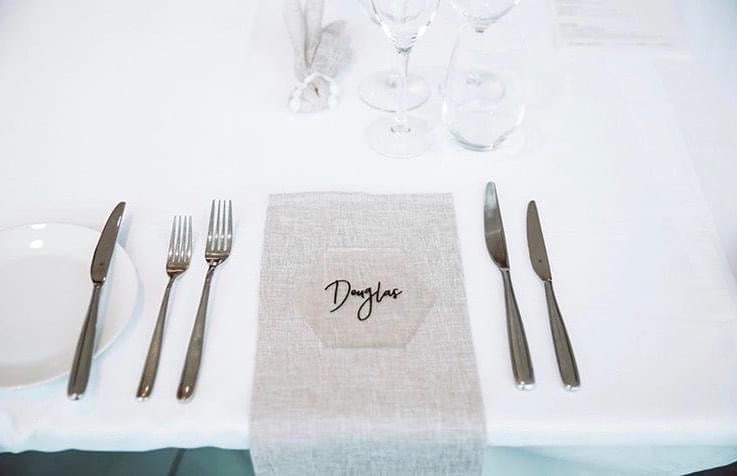 Clear Acrylic Hexagon Place Card