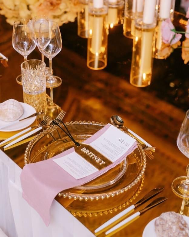 Gold Mirror Acrylic Luggage Tag
