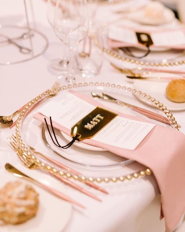Gold Mirror Acrylic Luggage Tag
