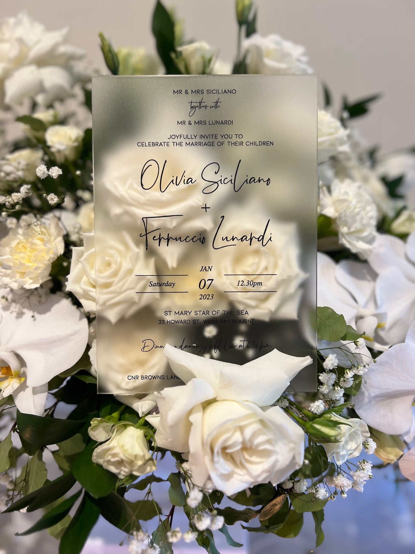 A5 Frosted Clear Acrylic Invitation