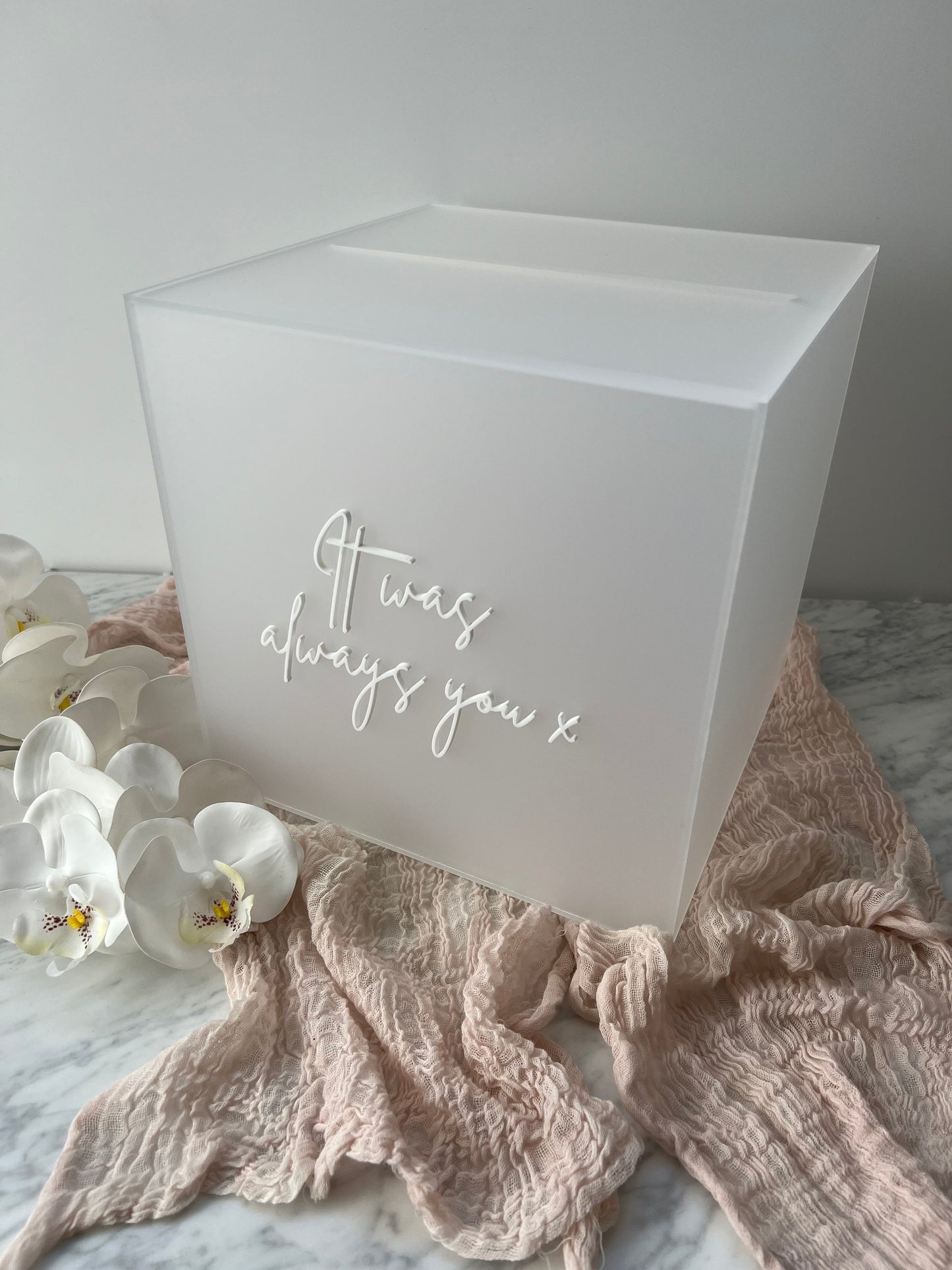 Seamless “It was always you” Matte Frosted 3D Acrylic Wishing Well Box