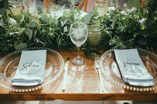 Clear Acrylic Hexagon Place Card