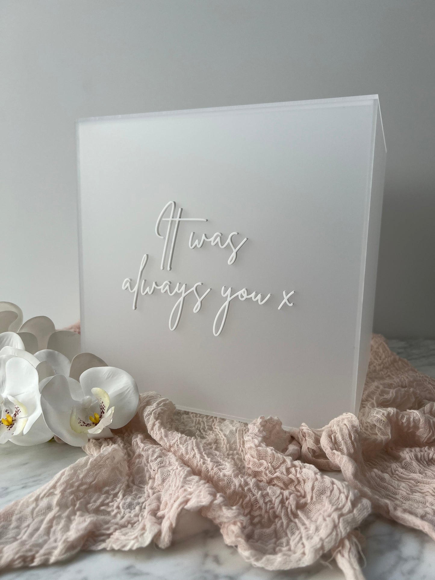Seamless “It was always you” Matte Frosted 3D Acrylic Wishing Well Box