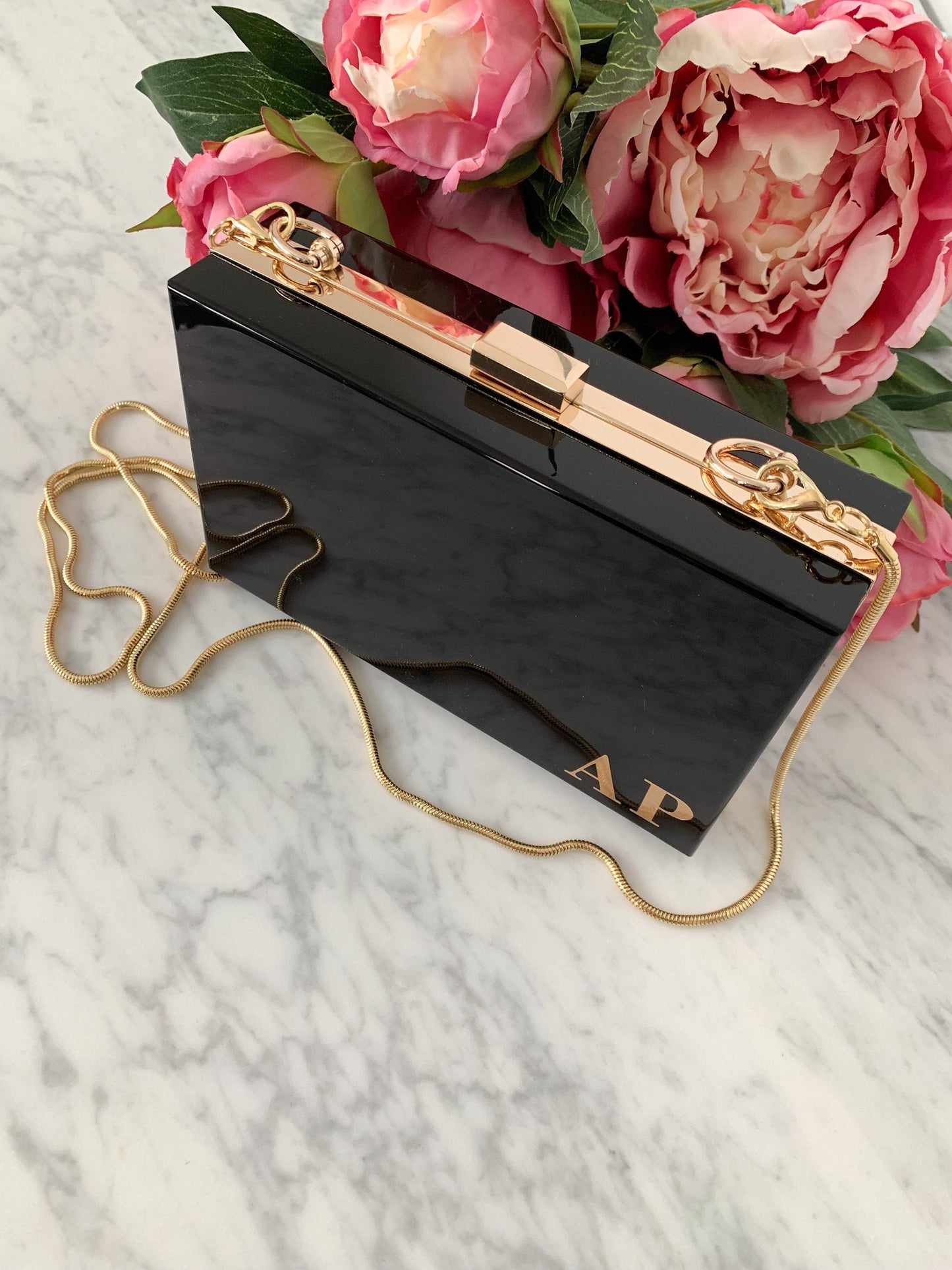 Black Acrylic Clutch Bag