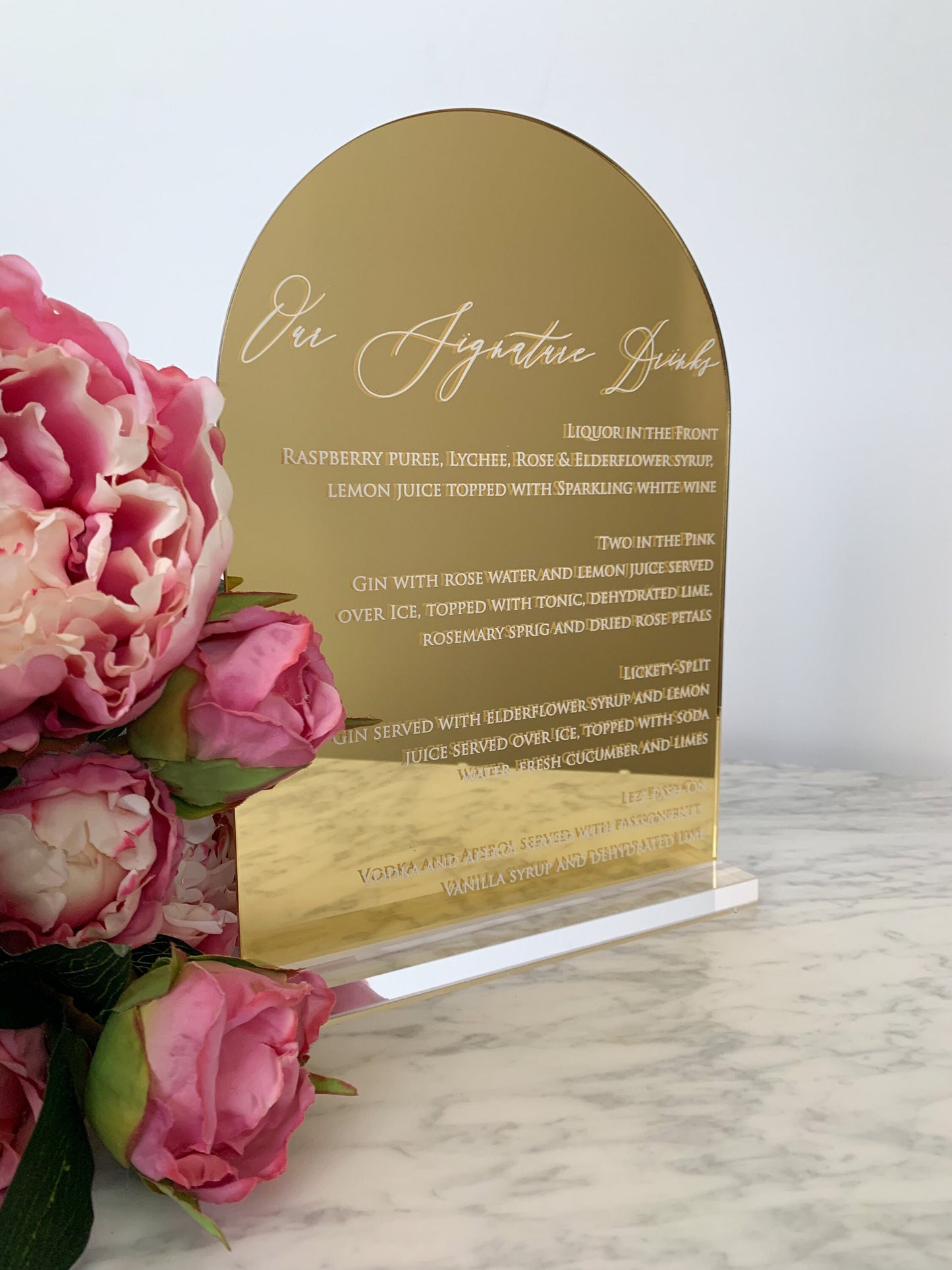 A4 Gold Acrylic Sign
