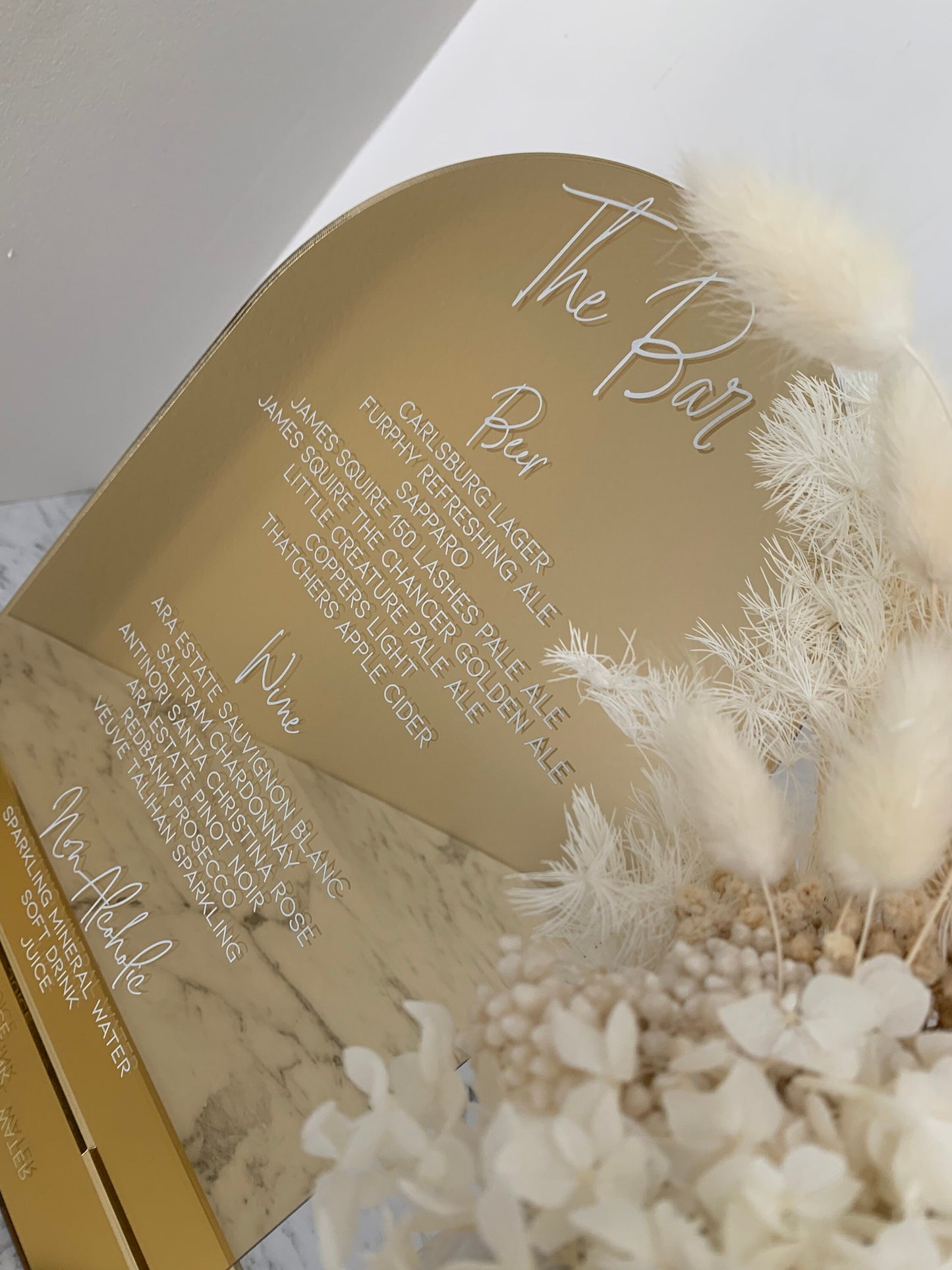 A4 Gold Acrylic Sign