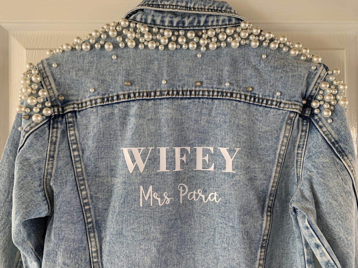 Pearl Diamonte Beaded Denim Jacket