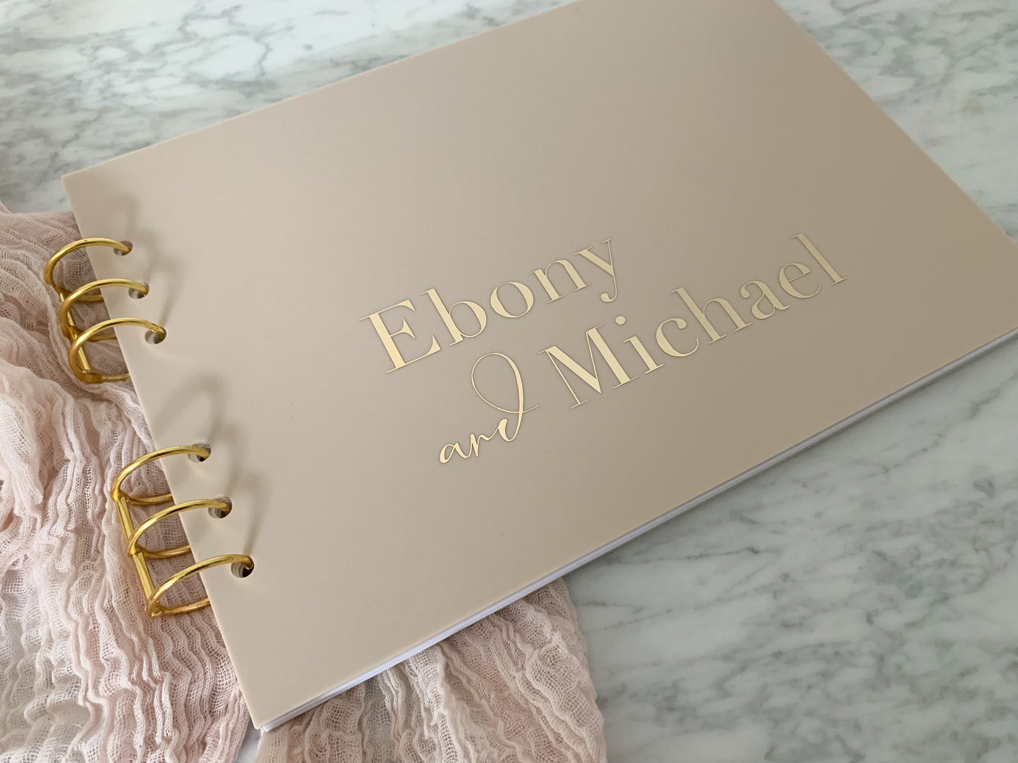 Beige Acrylic Guest Book