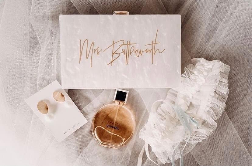 White Pearl Acrylic Clutch