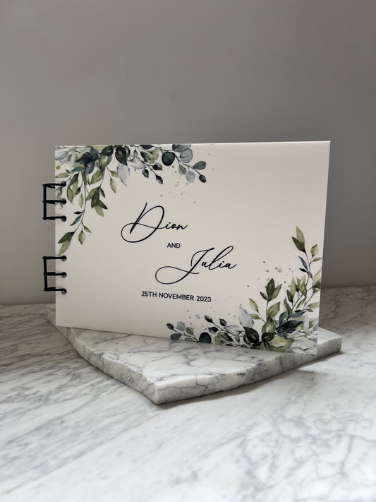 Floral Printed Acrylic Guest Book