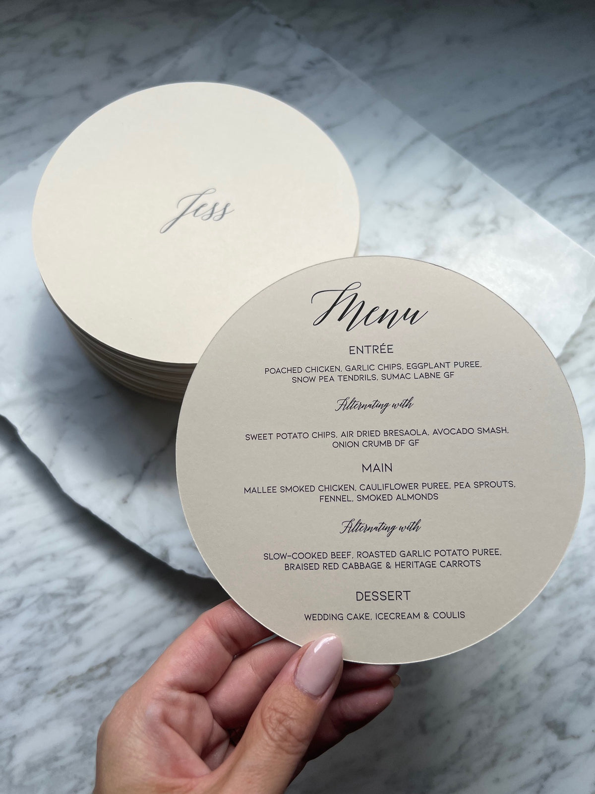 Menu Round Shape Round Menu Card – BOBBY + co design x