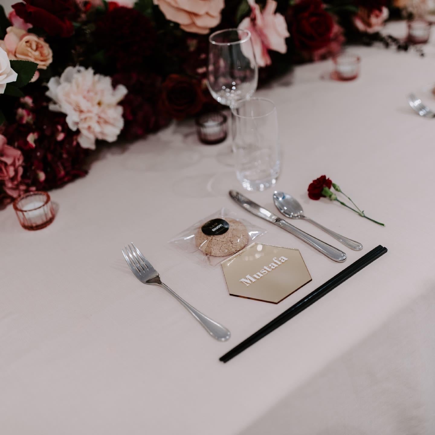 Gold Acrylic Hexagon Place Card