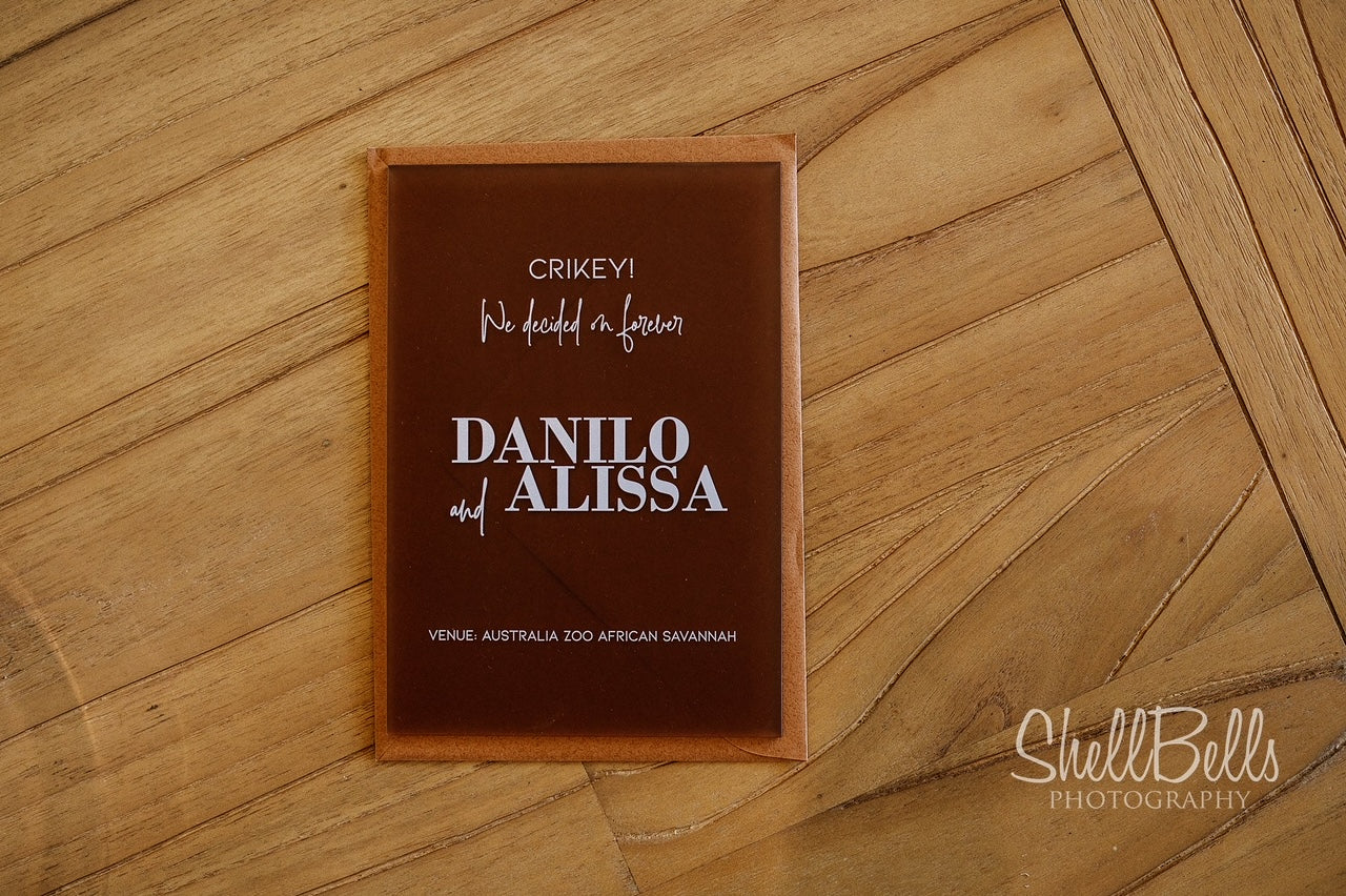 A5 Frosted Sandstone Acrylic Invitation