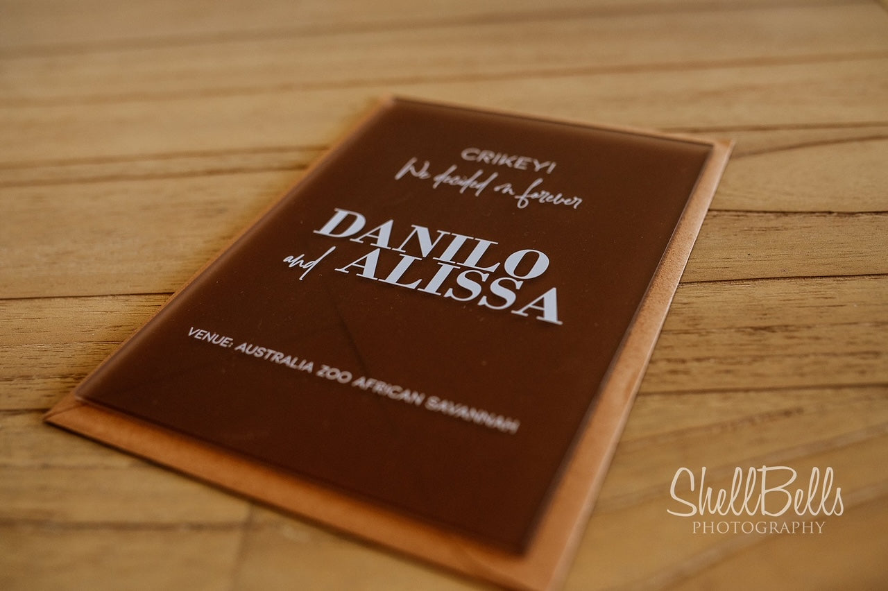 A5 Frosted Sandstone Acrylic Invitation