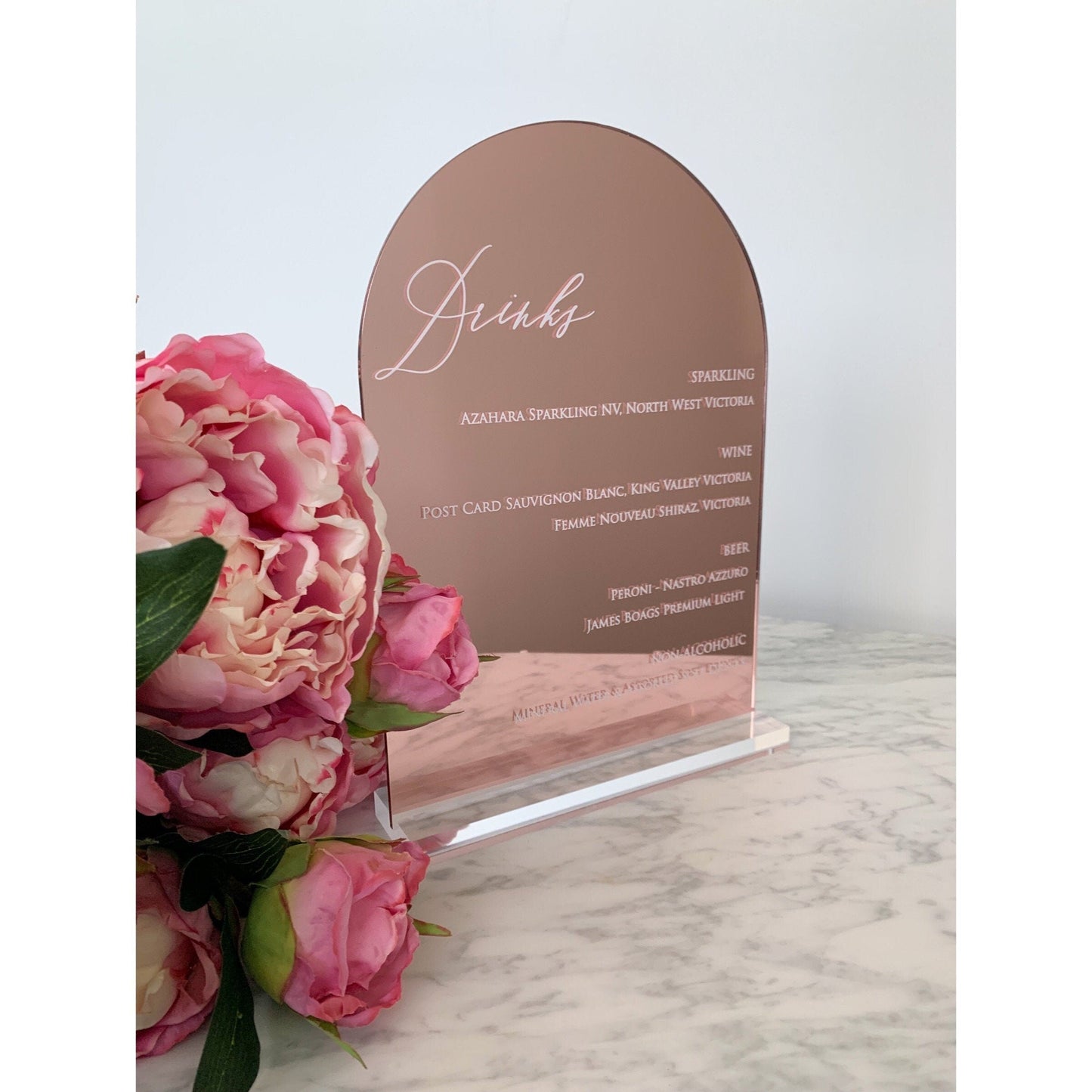 A4 Rose Gold Acrylic Sign