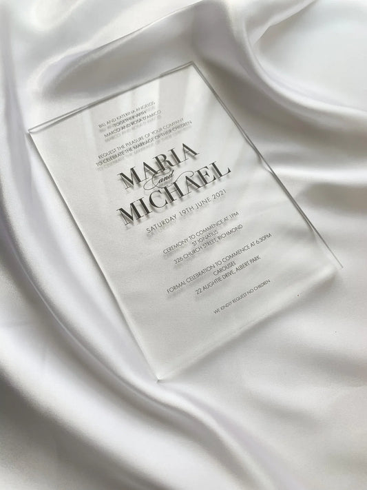 A6 Frosted Clear Acrylic Invitation