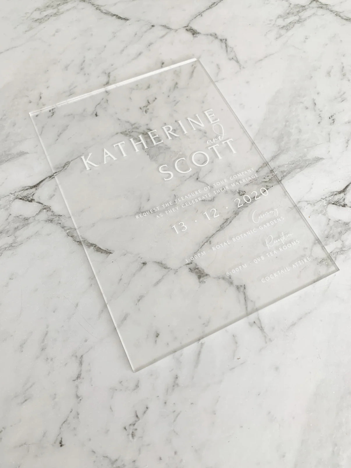 A6 Frosted Clear Acrylic Invitation