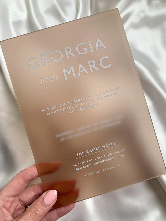 A5 Frosted Sandstone Acrylic Invitation