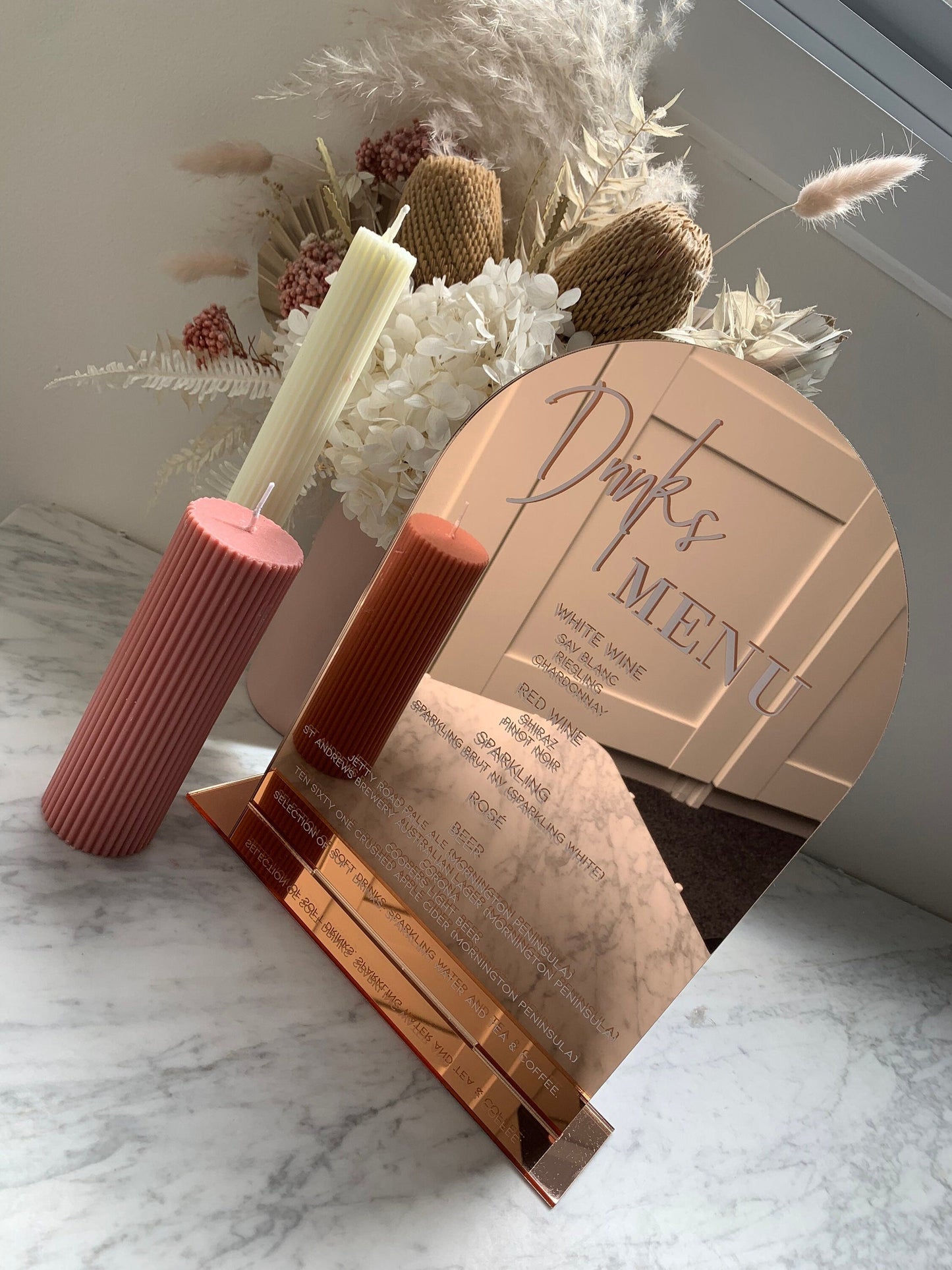 A4 Rose Gold Acrylic Sign