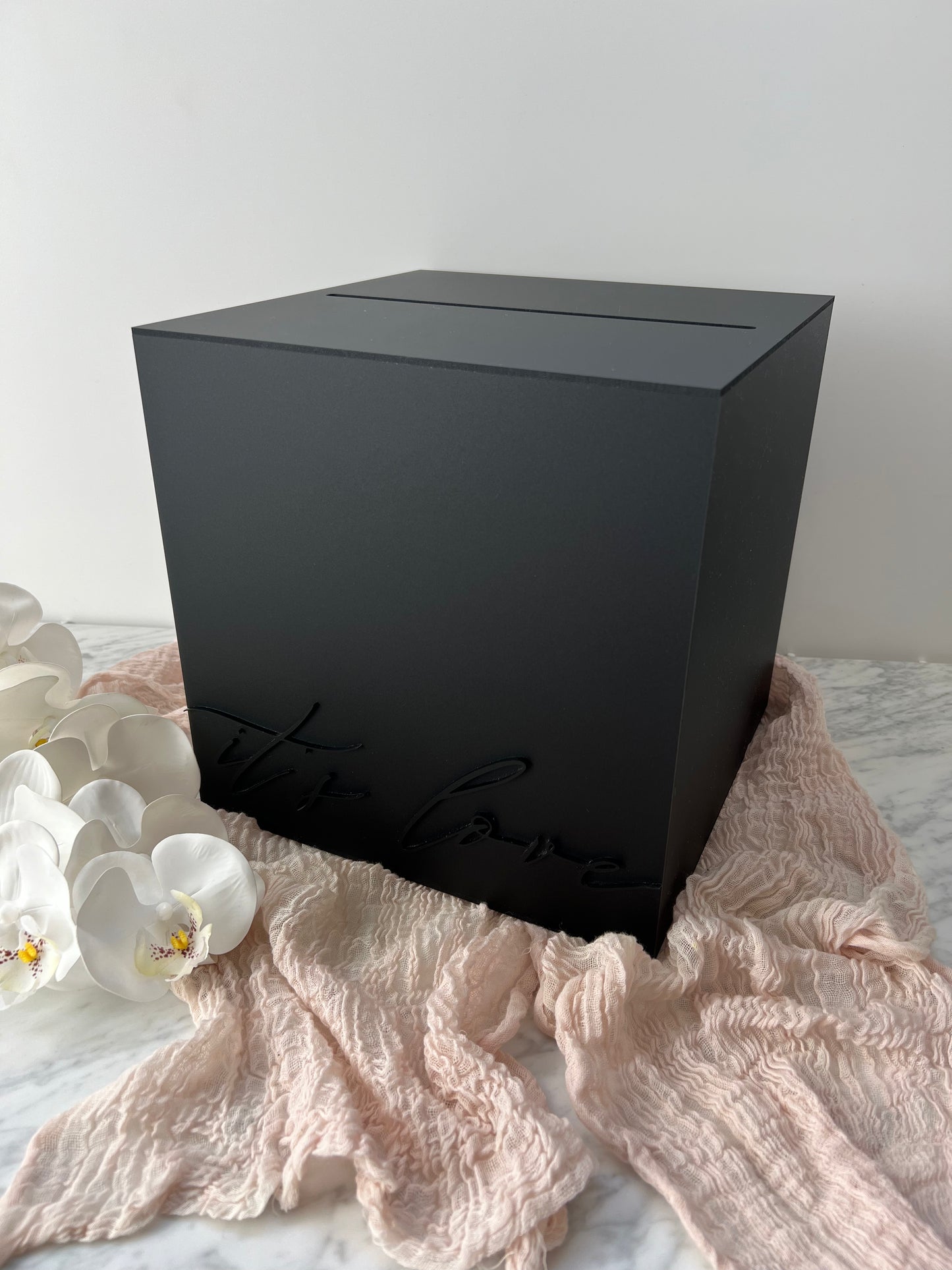 Seamless Matte Black 3D Acrylic Wishing Well Box