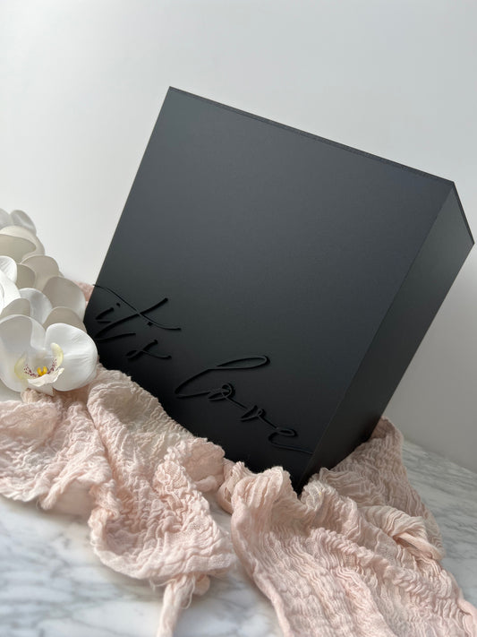 Seamless Matte Black 3D Acrylic Wishing Well Box
