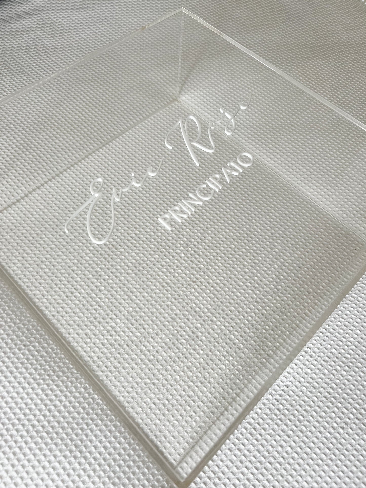 Large Clear 3D Acrylic Keepsake Gift Box