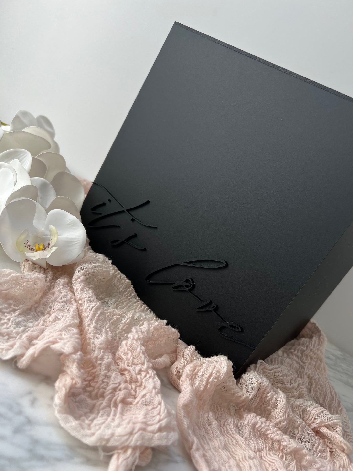 Seamless Matte Black 3D Acrylic Wishing Well Box