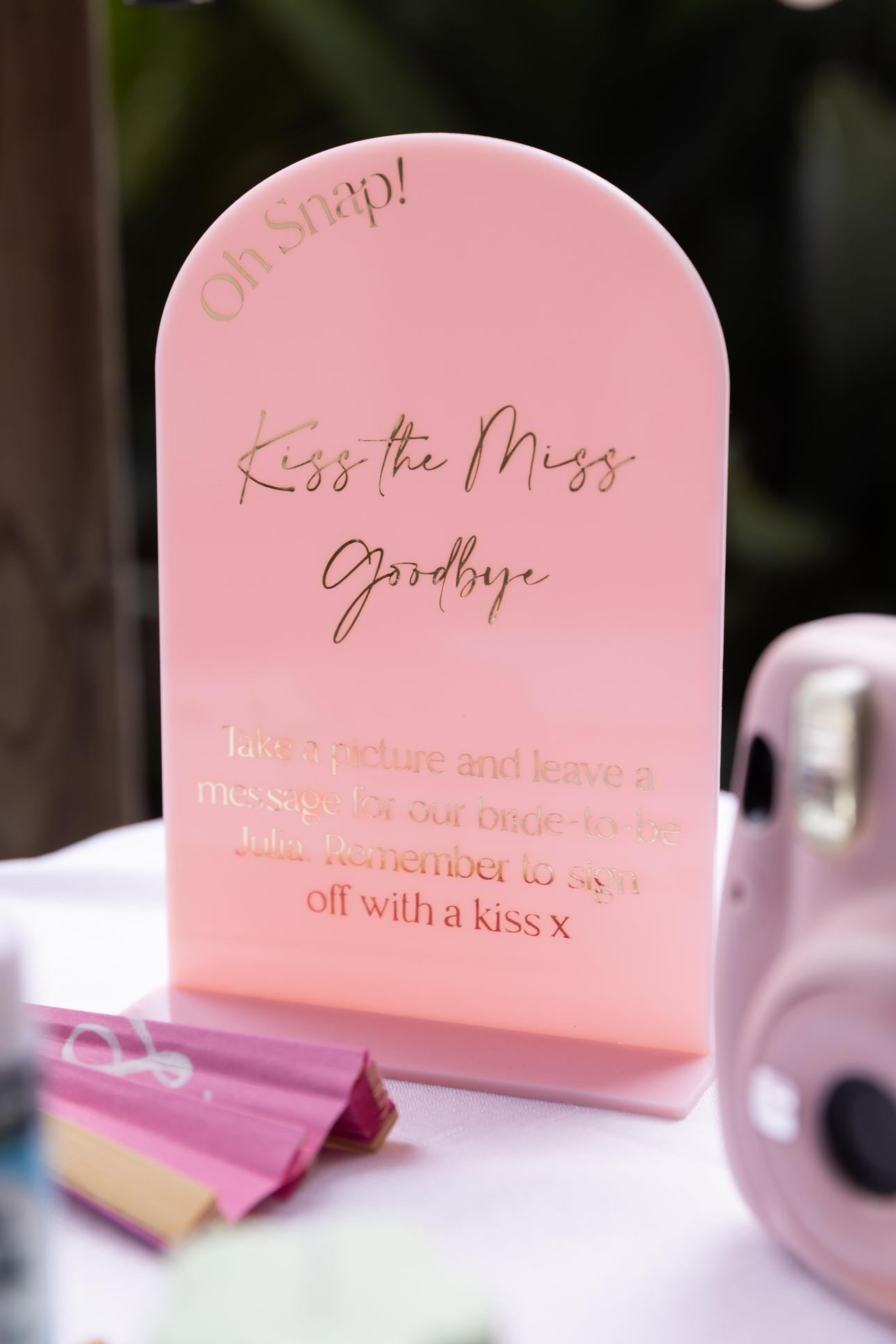 A5 Pink Acrylic Sign
