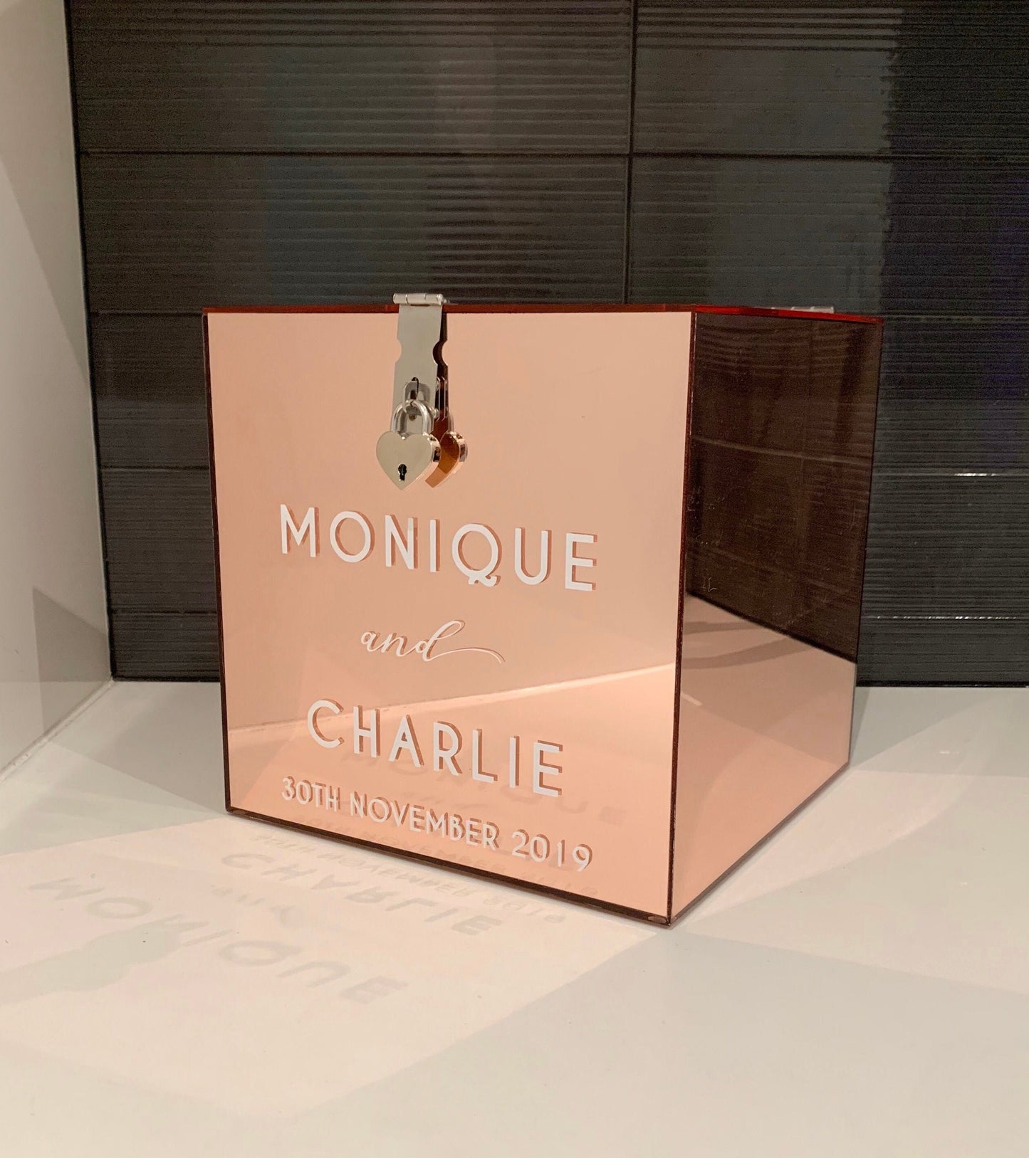 Rose Gold Acrylic Wishing Well Box