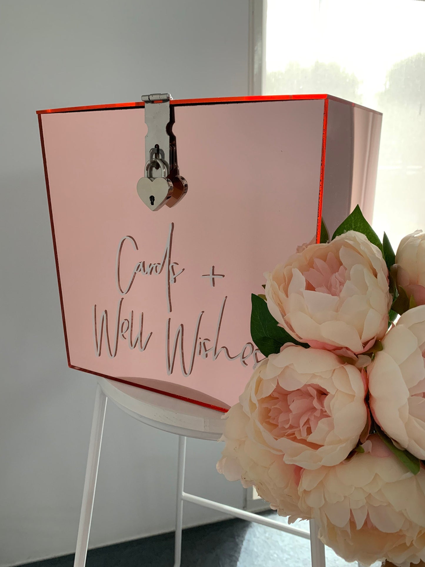 Rose Gold Acrylic Wishing Well Box