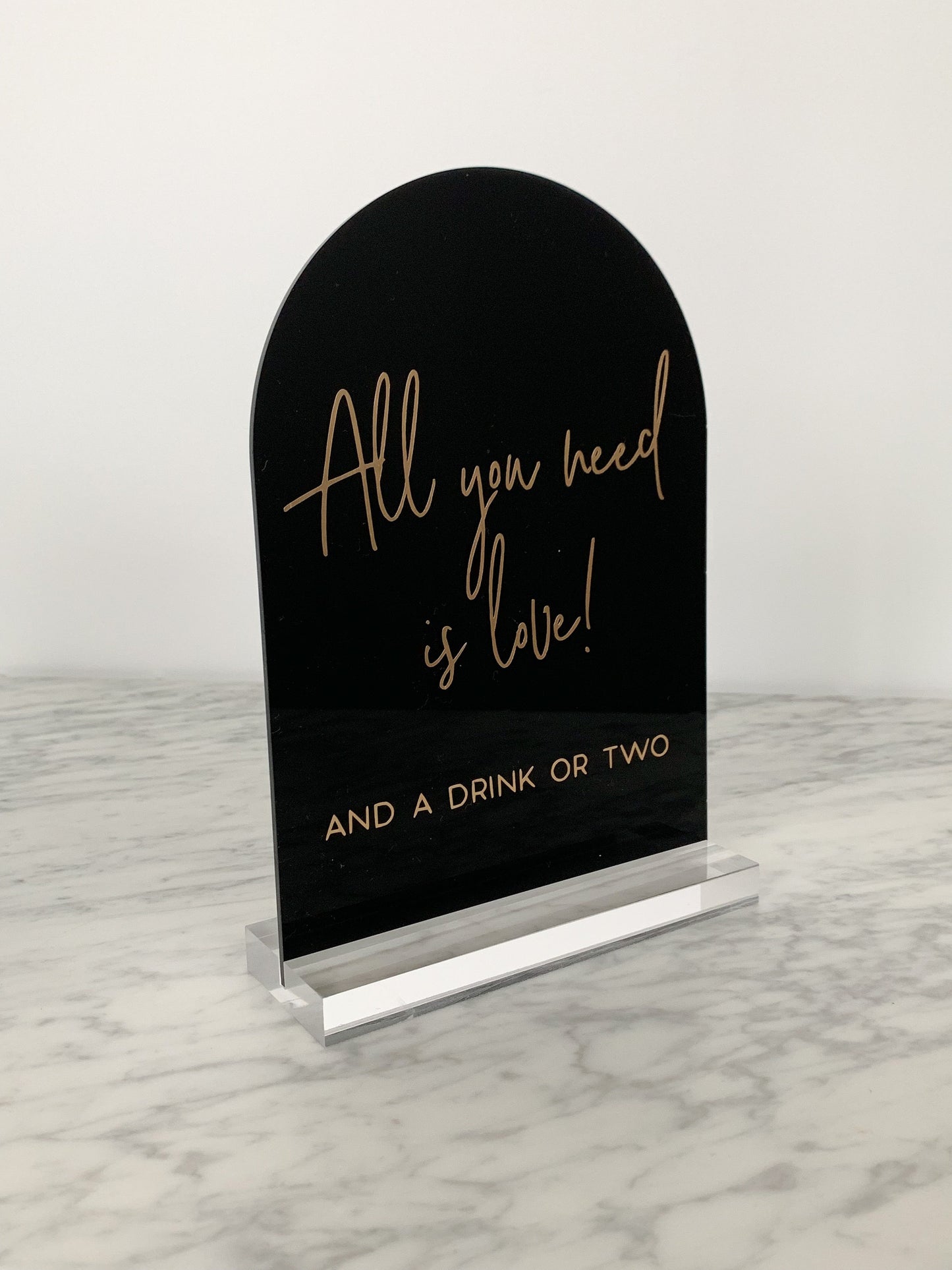 A5 Black Acrylic Sign