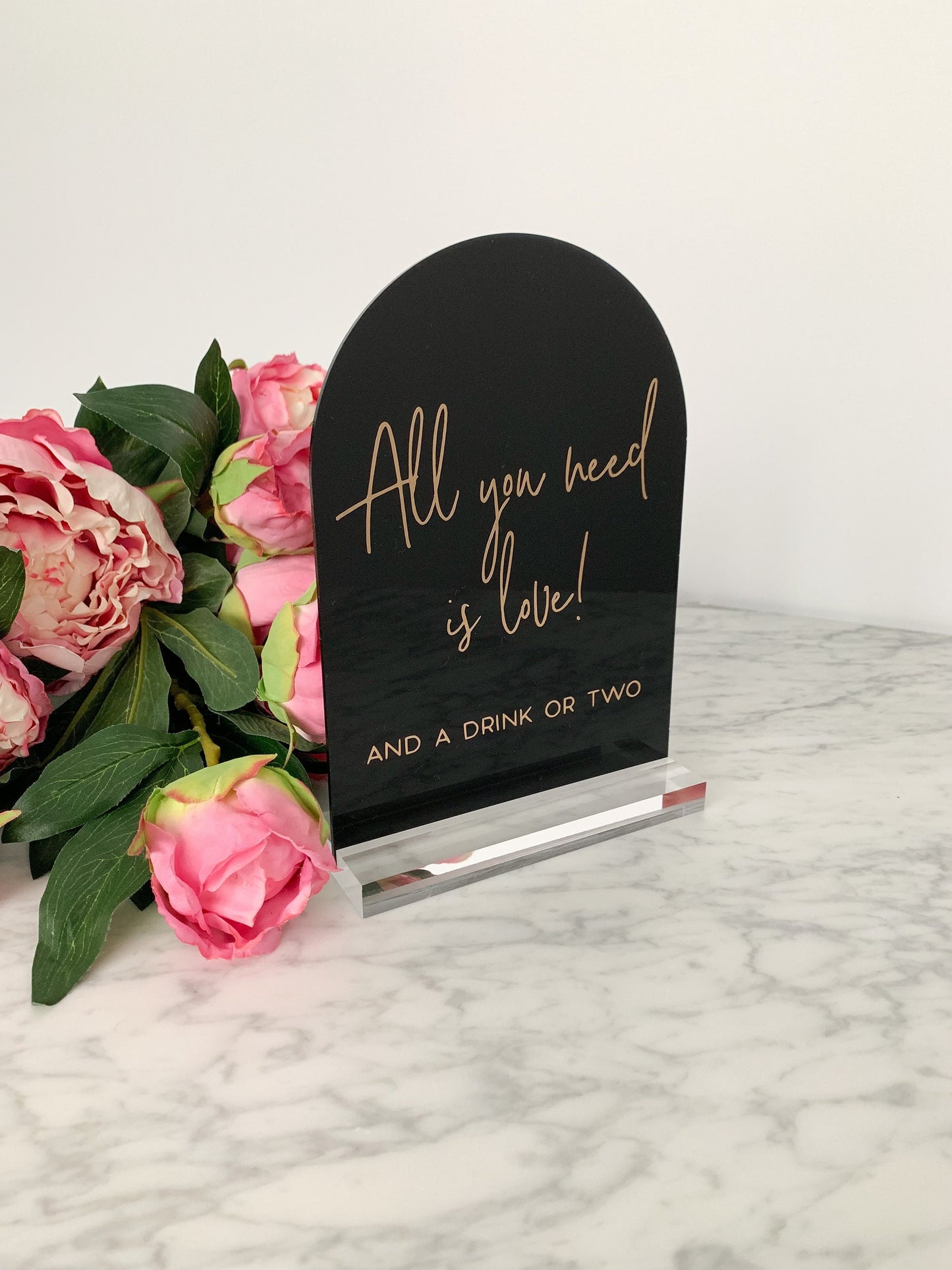 A5 Black Acrylic Sign