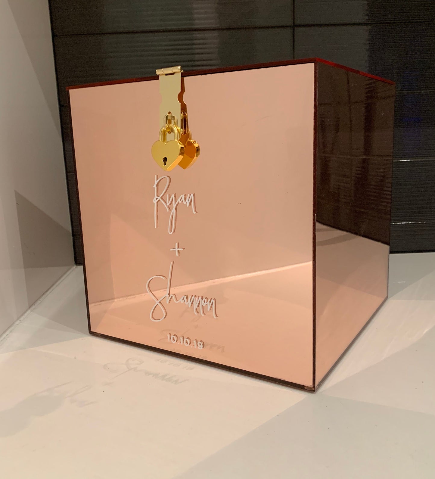 Rose Gold Acrylic Wishing Well Box