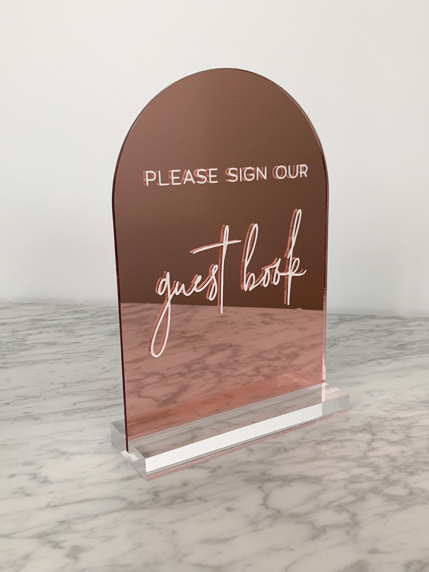 A5 Rose Gold Acrylic Sign