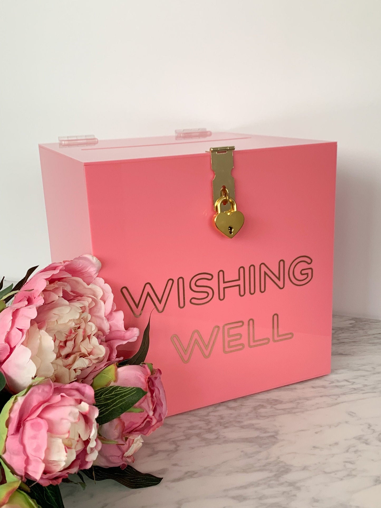 Pink Acrylic Wishing Well Box - Clearance