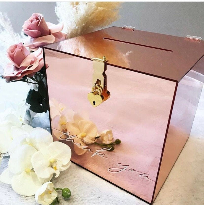 Rose Gold Acrylic Wishing Well Box
