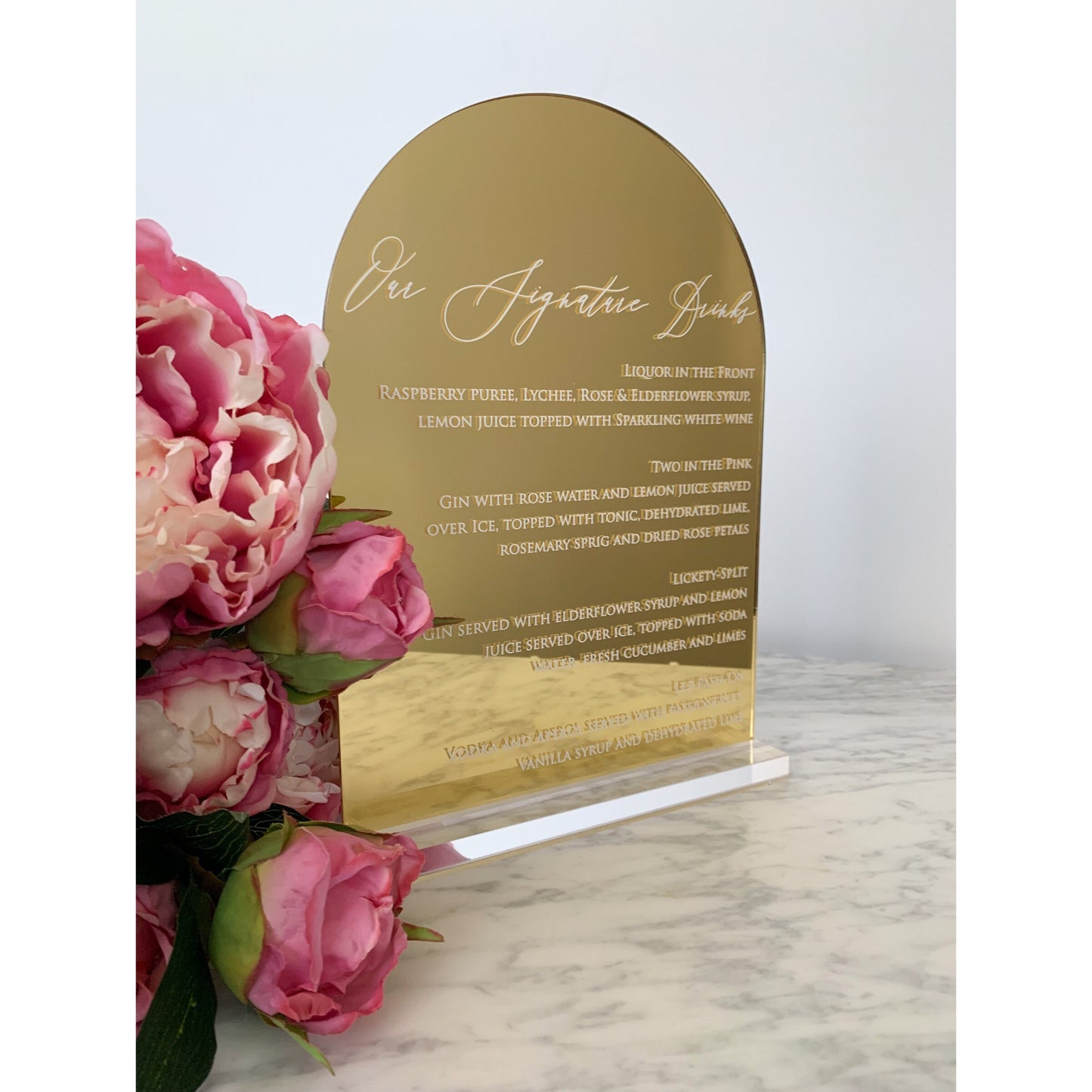 A4 Gold Acrylic Sign