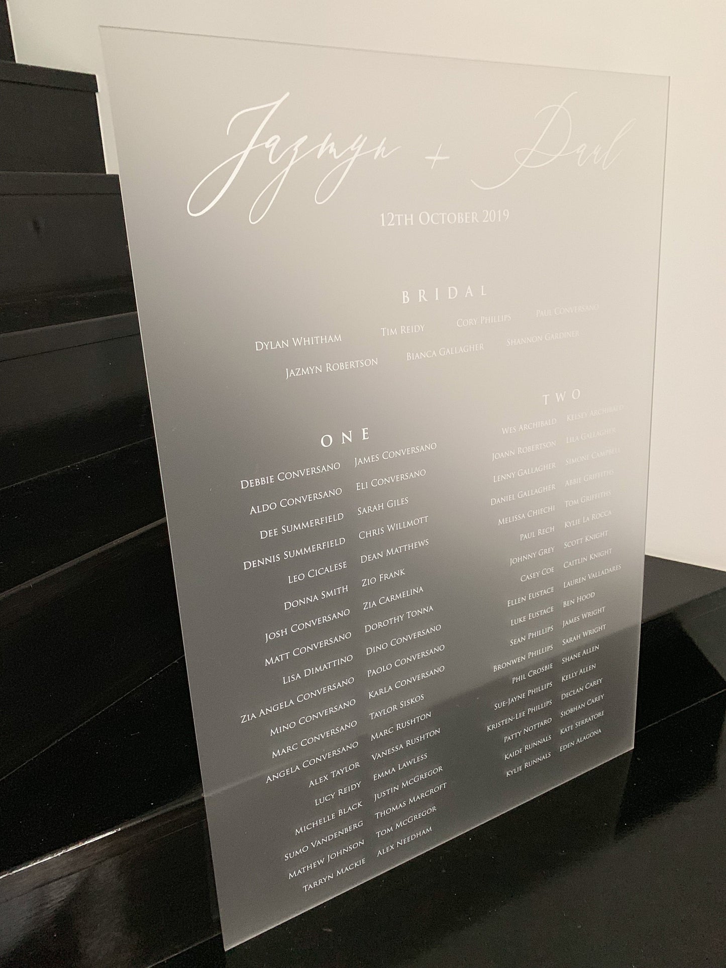 A1 Acrylic Seating Chart