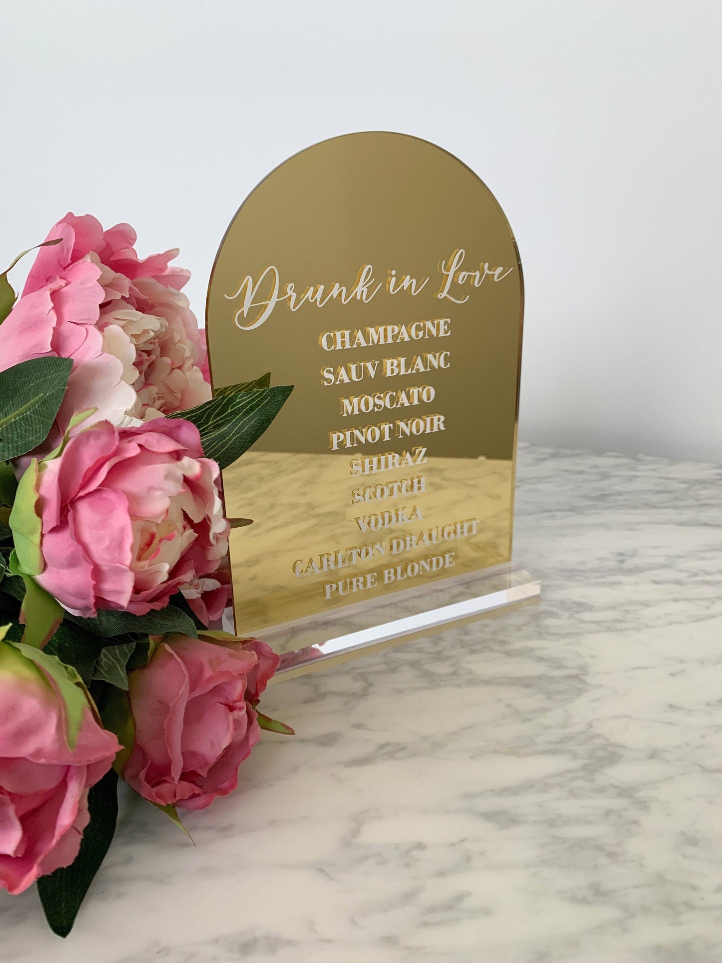 A5 Gold Acrylic Sign