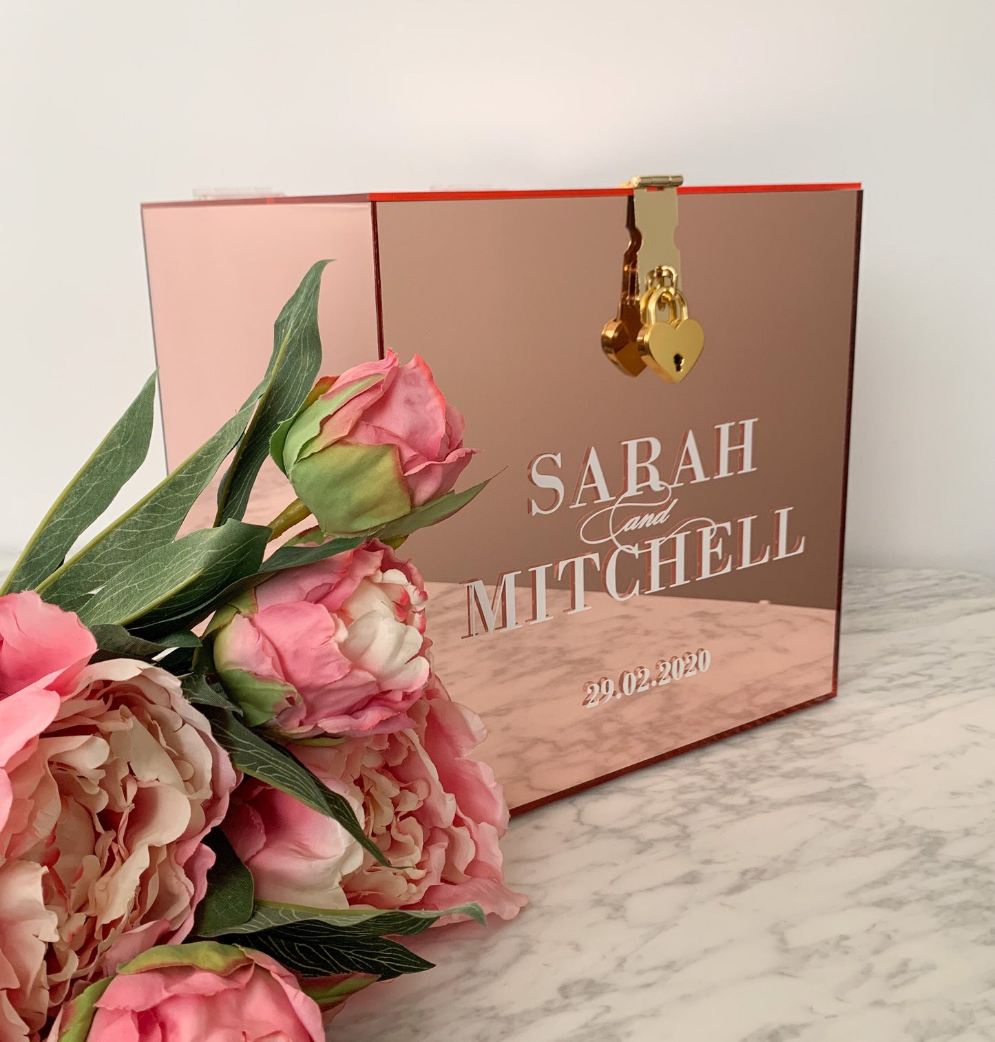 Rose Gold Acrylic Wishing Well Box