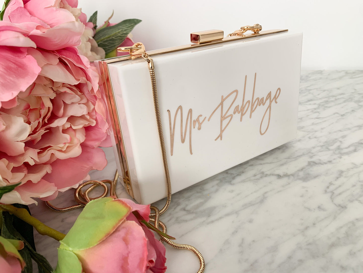White Acrylic Clutch Bag