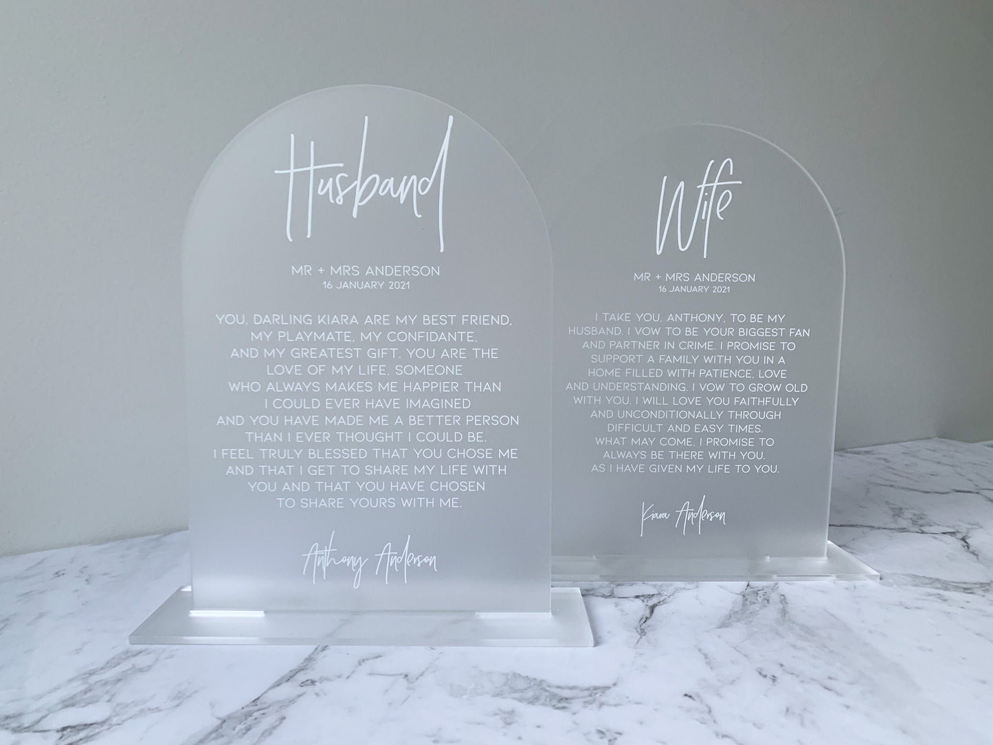 A5 Acrylic Vow Sign