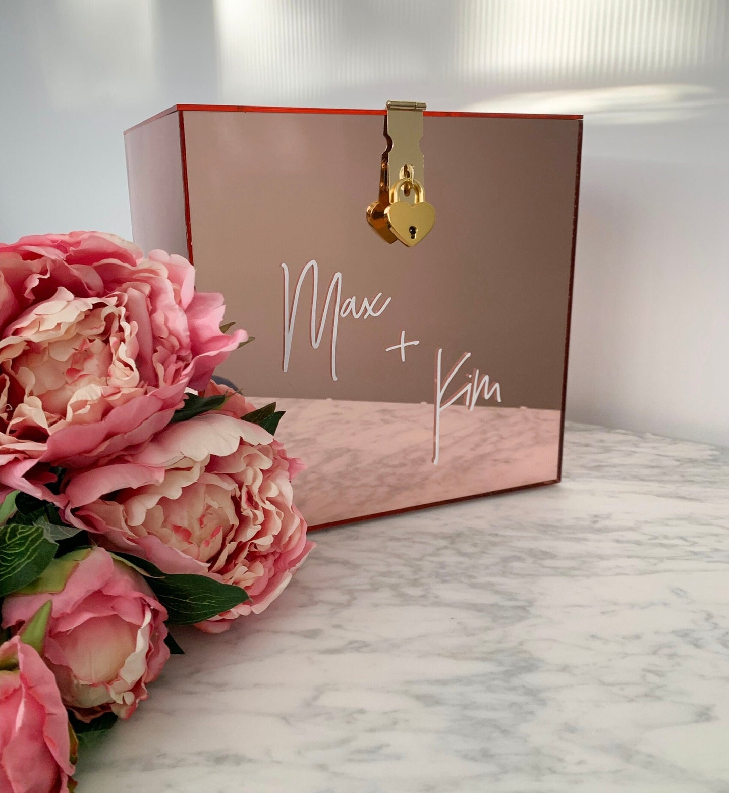 Rose Gold Acrylic Wishing Well Box