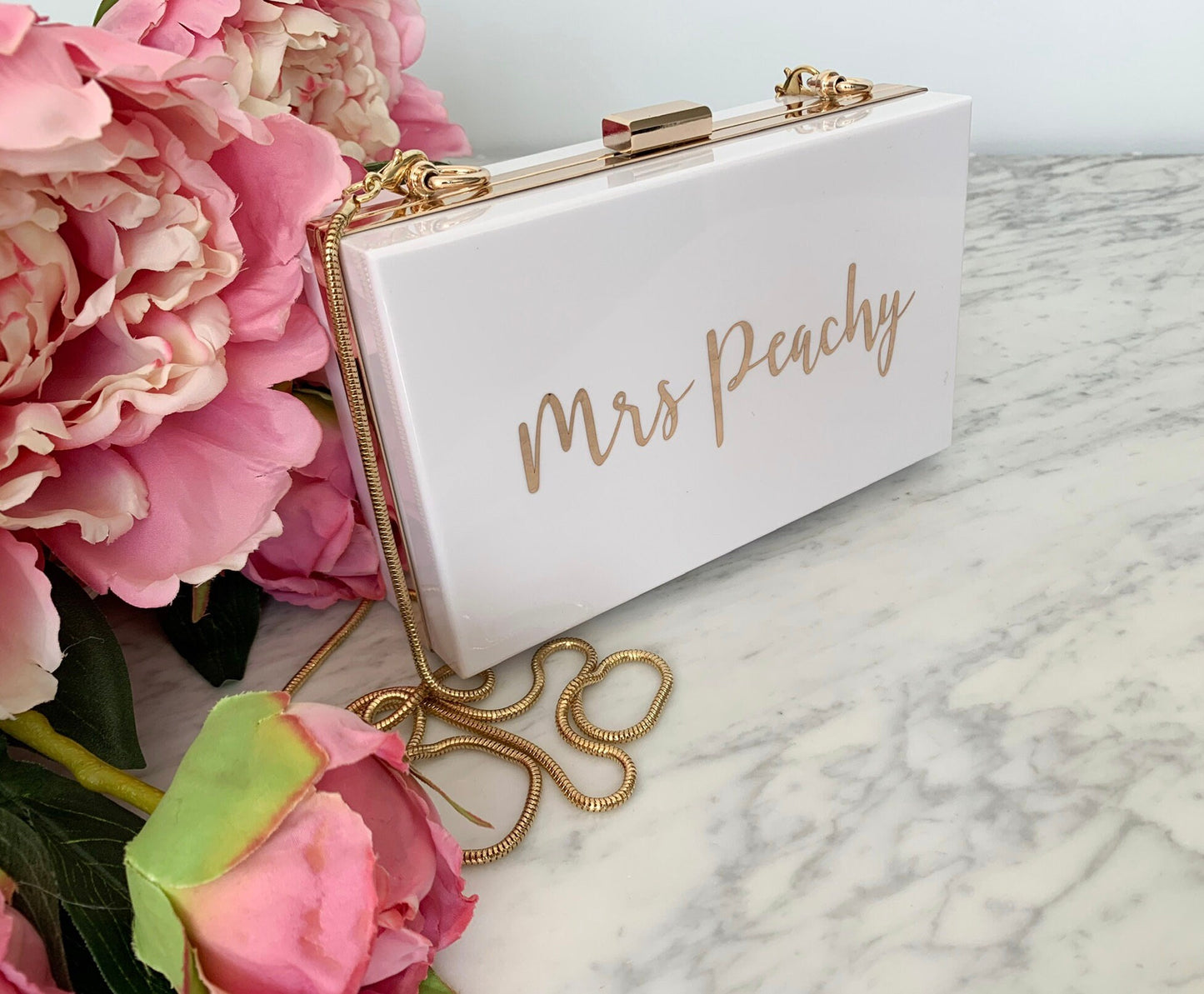 White Acrylic Clutch Bag