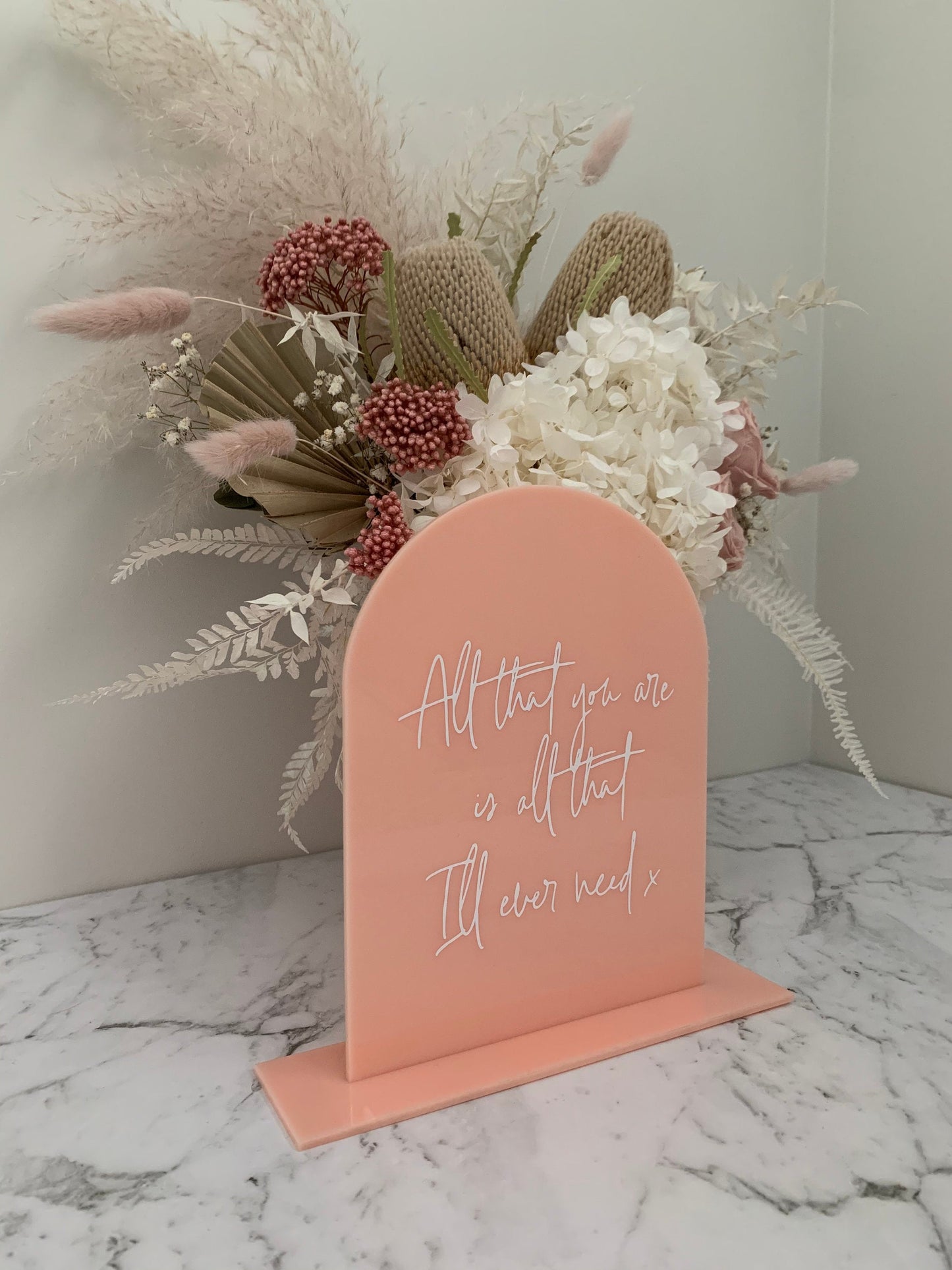 A5 Peach Acrylic Sign