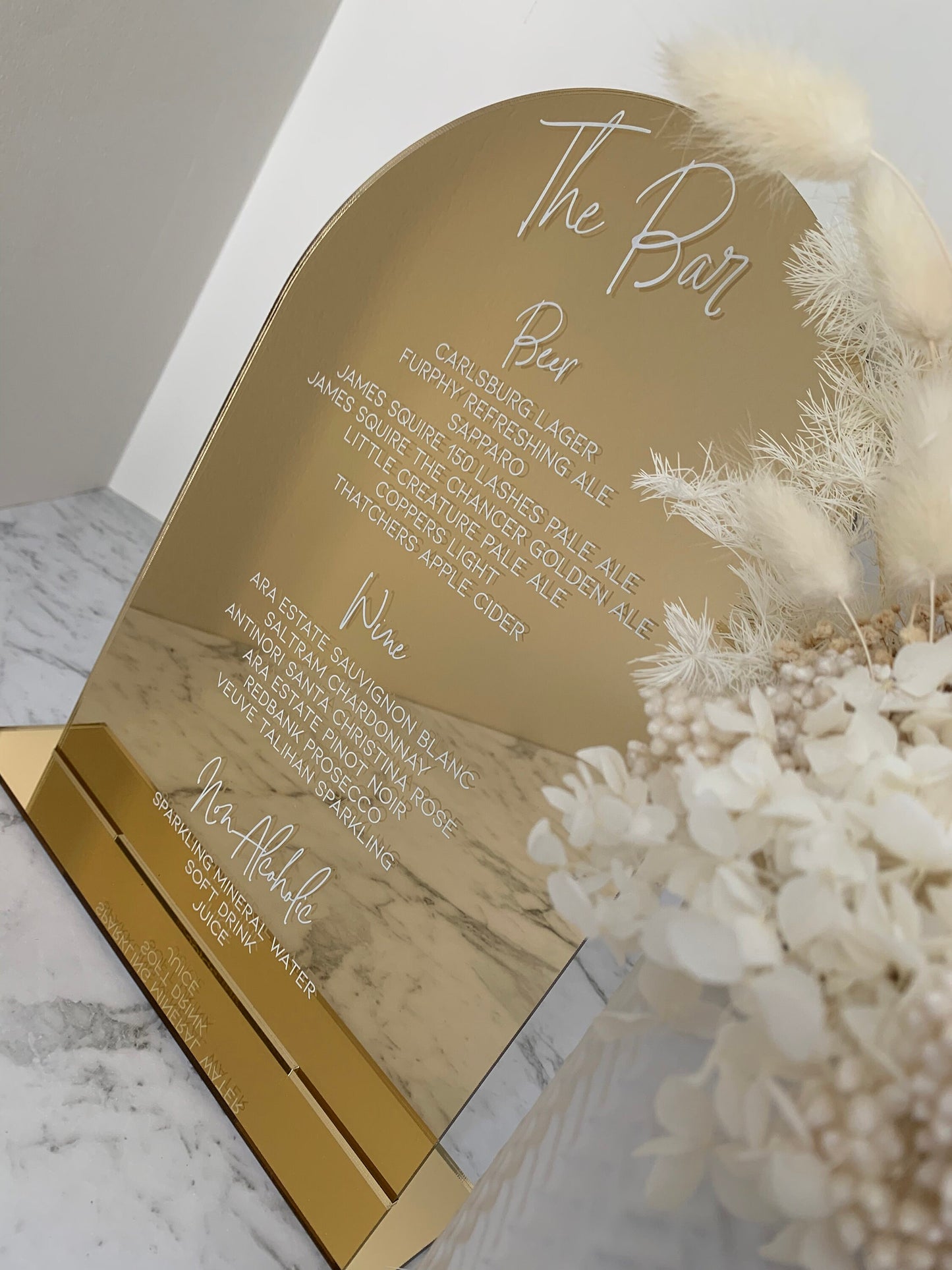 A4 Gold Acrylic Sign