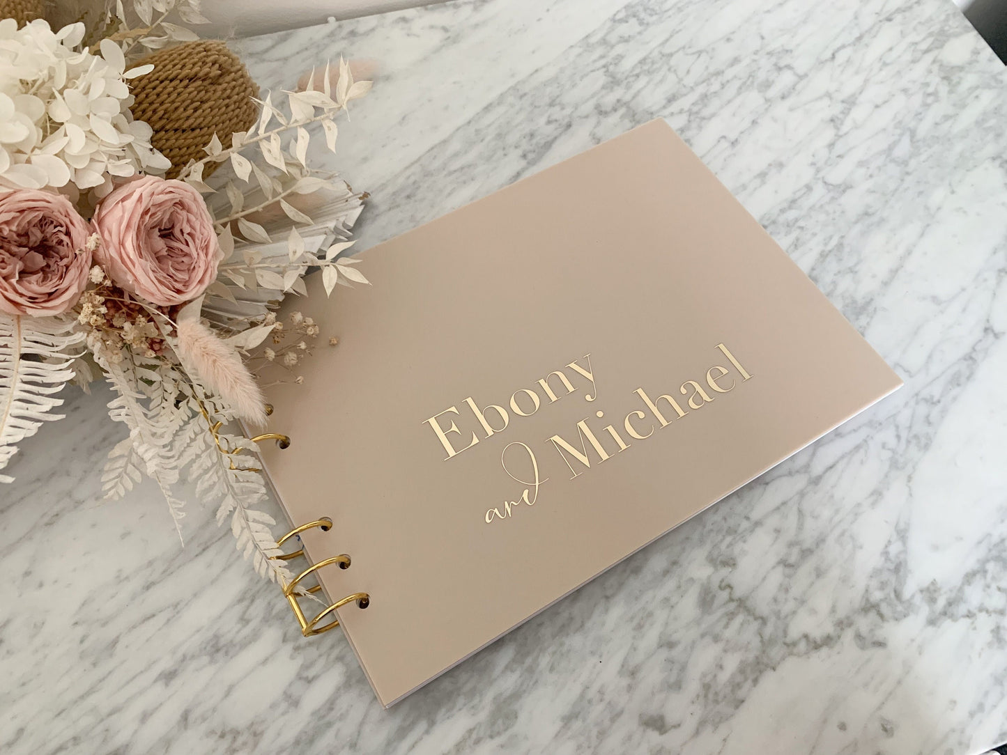 Beige Acrylic Guest Book